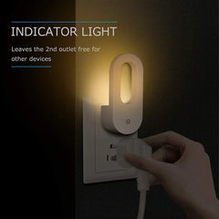 LED Plug Night Light EU/US Wall Socket Lamp With Twilight Sensor Energy Saving Kids Room Bedroo Portable Night Lights