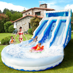 Water Slide for Adults Kids Double Inflatable Adult Water Slides with Blower, Giant Blow Up Water Slide Backyard