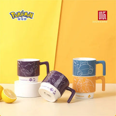 SHUNXIANG Pokémon Licensed Ceramic Mugs Snorlax Stackable Kawaii Anime Boy Girl Breakfast Milk Juice Cup Home Coffee Cup Gifts