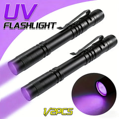 395nm UV Flashlight Ultraviolet Light,Pet Dog Cat Urine Detector Scorpion Finder,Portable UV Lamp w/ Pen Clip Use AAA Batteries