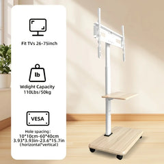 TV Mobile Stand Vertical TV Floor Brackets Trolley Stand Mobile TV Cart Floor Trolley For 26"-75" Television up to 99 lbs