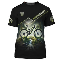 Outdoor Mountain Bike Sport Theme Printed Short-sleeve T-shirt Breathable Casual Sport Top for Cycling Enthusiasts