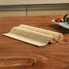 Exquisite Bamboo Sushi Mat with White Finish Seaweed Rice Roll Curling Non Stick Japanese Style Kitchen Essential Sushi Making
