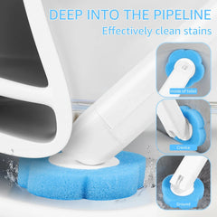 18-36Pcs Disposable Toilet Brush with Extended Handle Bathroom Toilet Brush Holder Cleaning Kit Replacement Head 360° Deep Clean
