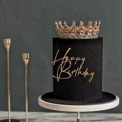 New Simple Style Happy Birthday Cake Topper Flank Footless Gold Acrylic Kids Party Cake Toppers Baby Shower Dessert Decoration