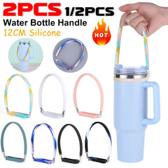 Soft Silicone Water Bottle Handle Silicone Portable Thermo Bottle Sling Carrier Holder With Strap for Stanley Cup Accessories