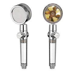 New Turbo Propeller Shower Head Water Saving High Preassure Flow 360 Degrees With Fan Extension Showerhead Rainfall With Holder