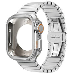One-piece Butterfly-clasp Stainless Steel Metal Watch Strap
