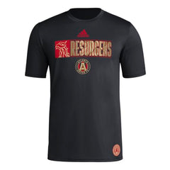 adidas Mens FC Short Sleeve Pre-Game T-Shirt Black/Atlanta United XX-Large