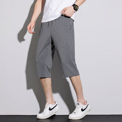 Nouveau pantalon court décontracté pour homme en soie glacée, collection été