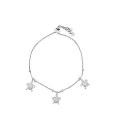 Amazing Luxurious Classic White Micro Pava Turtle Charm Bracelet