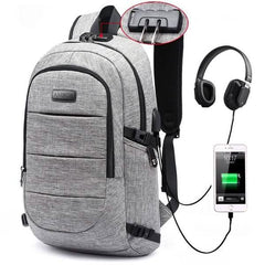 Anti Theft Waterproof Classic Backpack with USB Charging Port and Headphone Interface