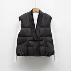 New National Standard Autumn And Winter Plain Color V-neck Loose Vest