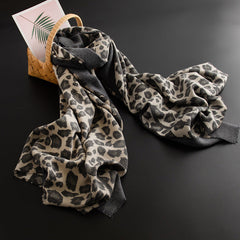 Leopardenmuster Kunstkaschmir Schal Damen Warmer Schal Winter