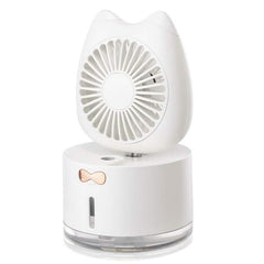 Cartoon Cat Fan Humidifier USB Charging Desktop Mute Hydrating Humidifier