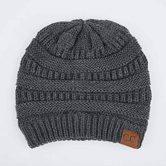 C.C. Women's Knit Beanie Hat - Color: Charcoal