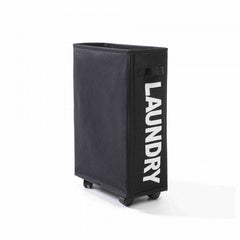 Cloth Narrow High Folding Laundry Basket With Wheels Laundry Basket