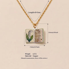 Retro Book Necklace For Women