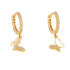 S925 Silver Korean-Style Sweet Butterfly Earrings