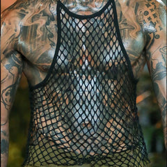 European And American Men See-through Mesh Vest