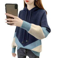 Stylish Western-style Knitted Hoodie For Women