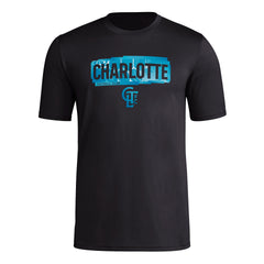 adidas Mens Short Sleeve Pre-Game T-Shirt Black/Charlotte Fc 3X-Large