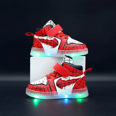 New Style LED-lit Leather Sneakers For Boys