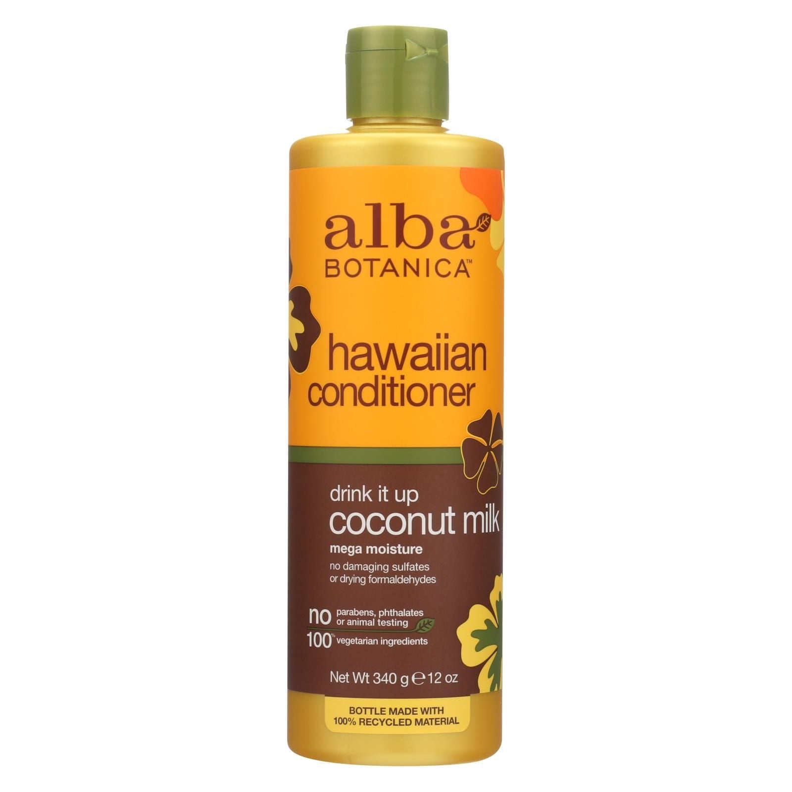 Alba Botanica Hawaiian coconut milk hair conditioner, 12 Fl Oz. Locks in moisture and reduces split ends.
