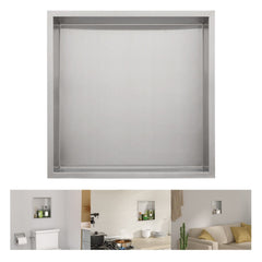 Brushed Stainless Steel Wall Shower Niche , Double Recessed Shower Shelf for Bathroom