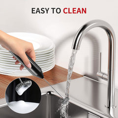 Milk Frother, Handheld Electric Blender stick, Drink Mixer with F ood G rade Stainless Steel Stirrer, Battery Operated Foam Maker for Coffee, Cappuccino, Frappe, Matcha, Hot Chocolate Latte