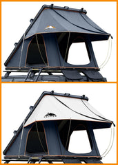 Roll over image to zoom in Adventurer Plus Rooftop Tent Hardshell with Side Awning, Air Conditioner Outlet with Bracket, &Replaceable Rain Flies, Truck Bed Tent for Camping, Pop Up Overland Roof Tents