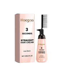 Hoegoa Rose Smoothing Smoothing Hair Straightener Smooth hair without tying, repair dry hair, split ends, Light Moisturizing hair