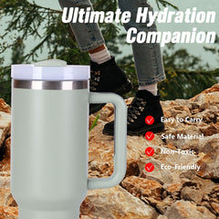 40oz V2 large capacity tumbler, With Handle And Straw Lid, Insulated Reusable Stainless Steel Water Bottles Travel Mug Coffee Cup car cup water cup For Men Women Outdoor Camping Driving, gift