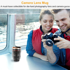 Camera Lens Coffee Mug Cup 13.6oz F ood-G rade Stainless Steel Travel Photography Insulated Mug for All Ages