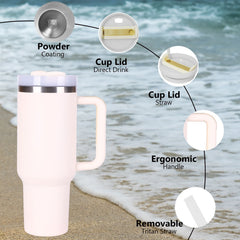 40oz V2 large capacity tumbler, With Handle And Straw Lid, Insulated Reusable Stainless Steel Water Bottles Travel Mug Coffee Cup car cup water cup For Men Women Outdoor Camping Driving, gift