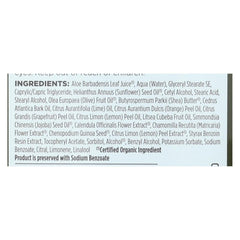 Ingredients label for Avalon Organics lemon conditioner showing organic aloe, botanical oils, and citrus extracts.