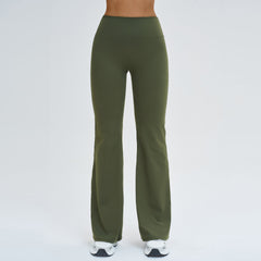 High-waisted Flared Pants With A Slightly Tapered Leg For A Slimming, Sporty Look For Women