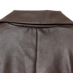 Simple Straight Leather Effect Blazer For Women