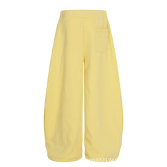Starry Embroidery Fleece Lined Casual Pants For Women Loose Fit Trousers