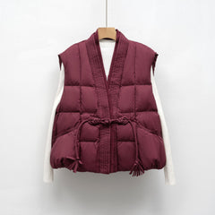 New National Standard Autumn And Winter Plain Color V-neck Loose Vest