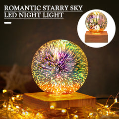 USB 3D Firework Crystals Ball Night Light Plug In Romantic Star LED Night Light Christmas Lights Christmas Home Decorations