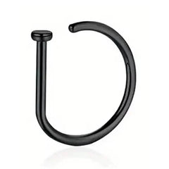 Elegant Punk-Style Stainless Steel Nose Rings - Clip-On Non-Piercing Design