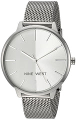 Nine West Womens Sunray Dial Mesh Bracelet Watch