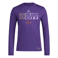 adidas Mens Long Sleeve Pre-Game T-Shirt Regal Purple/Orlando City Sc X-Small
