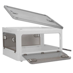 Foldable Storage Bins with Lid 4 Doors Collapsible Stackable with Lock