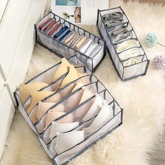Foldable Underwear Storage Box Magic Mesh Transparent Plaid Fabric