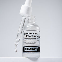 FRANKLY Niacinamide 15% + Zinc Beads Serum 30ml, niacinamide zinc serum for acne-prone skin.