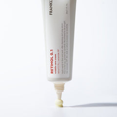 FRANKLY Retinol 0.1 Wrinkle Repair Cream tube with cream texture for effective wrinkle care.