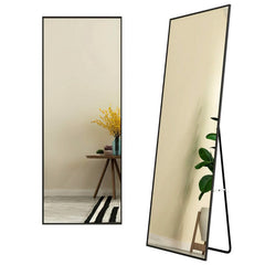 Full Length Mirror Aluminum Alloy Wall Mirror Free Standing Floor