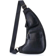 Genuine Leather Chest Bag For Men Leather Shoulder Bag Personality Messenger Bag Casual Bag